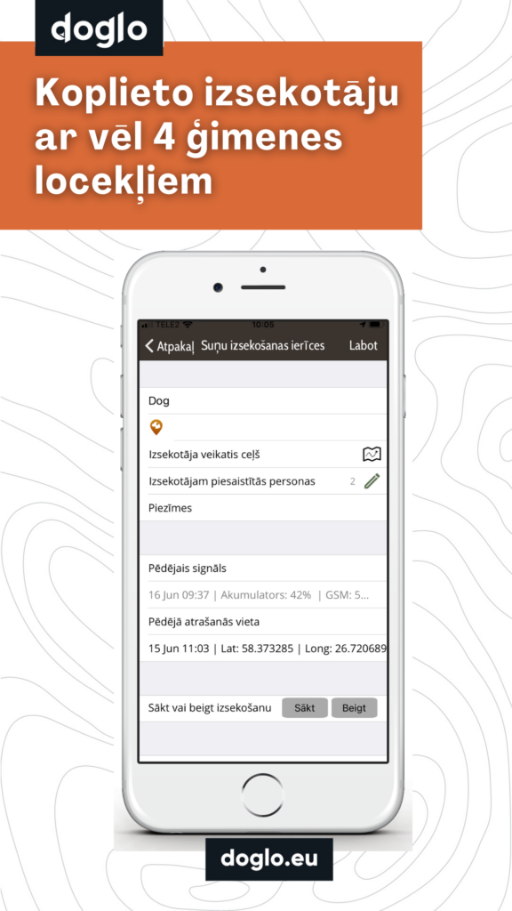 Koplieto suna GPS izsekotaju